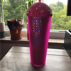 NWT Starbucks Hot Pink Shiny Textured Tumbler